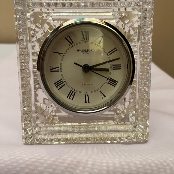 Waterford Rectangular Cut Crystal desk clock. Heavy crystal. Beautiful design - Picture 3 of 5
